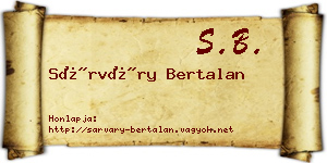 Sárváry Bertalan névjegykártya