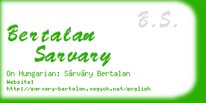 bertalan sarvary business card