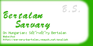 bertalan sarvary business card